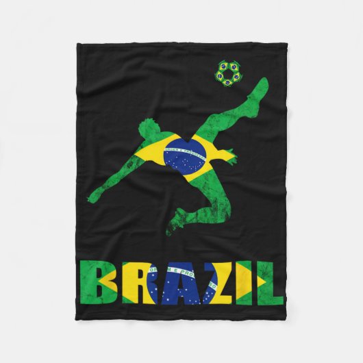 Brazil Soccer Brazilian Footll Player Brasileiro P Fleece Deken (Voorkant)