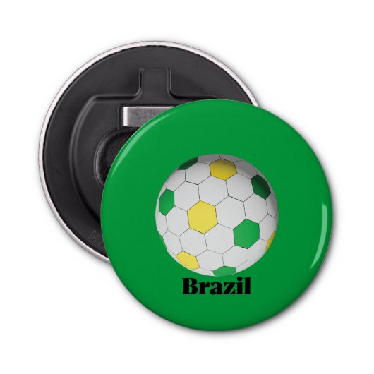 Brazil Soccer Button Flesopener (Voorkant)