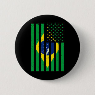 Brazil T-shirt Brasil Voetbal Usa Amerika Vlag Jer Ronde Button 5,7 Cm
