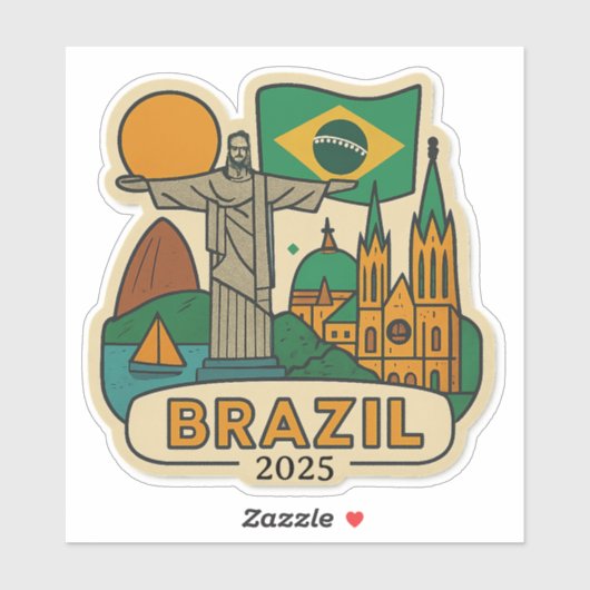 Brazil Travel Design with Custom Year Sticker (Vel)