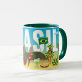 Brazil Travel Mug – Rio Carnival & Landmarks Mok (Voorkant rechts)