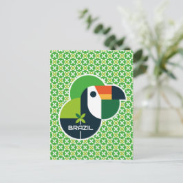 Brazil Tropical Geometric Toucan Personalized Art Briefkaart