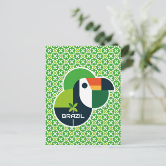 Brazil Tropical Geometric Toucan Personalized Art Briefkaart