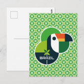 Brazil Tropical Geometric Toucan Personalized Art Briefkaart (Voorkant / Achterkant)