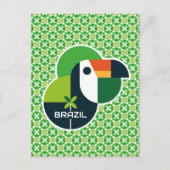 Brazil Tropical Geometric Toucan Personalized Art Briefkaart (Voorkant)