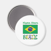 Brazil Vlag Persoonlijk  Magneet (Voorkant / Achterkant)