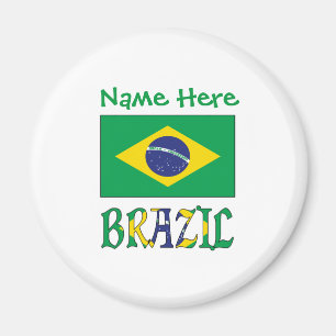 Brazil Vlag Persoonlijk Magneet