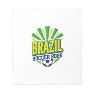 Brazil Voetbal 2026 Voetbal Vet Land Typografie  Notitieblok
