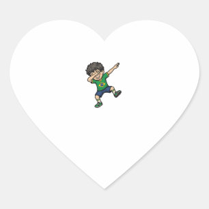 Brazil Voetbal Dab Jongen Vintage Vector T-shirt_1 Hart Sticker