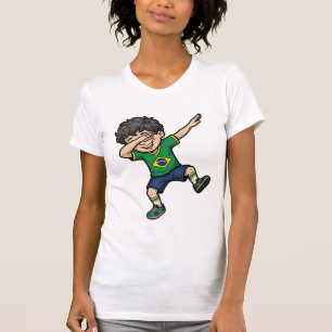 Brazil Voetbal Dab Jongen Vintage Vector T-shirt_1 T-shirt