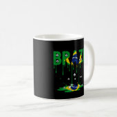 Brazil Voetbal Druipende Vlag Koffiemok (Voorkant rechts)