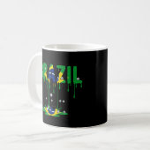 Brazil Voetbal Druipende Vlag Koffiemok (Voorkant links)
