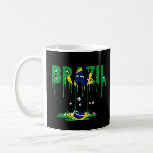 Brazil Voetbal Druipende Vlag Koffiemok (Links)