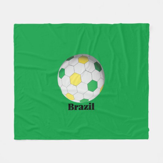 Brazil Voetbal Fleece Deken (Voorkant (Horizontaal))