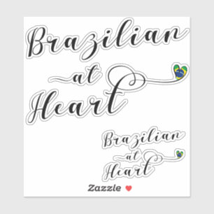 Braziliaan Heart in Brazilië Sticker