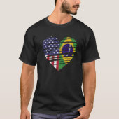 Braziliaans - Amerikaans gegroeid hart Verenigde S T-shirt (Voorkant)