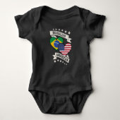 Braziliaans Amerikaans Hart Vlaggen Brazilië Ameri Romper (Voorkant)