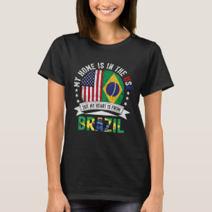 Braziliaans-Amerikaans patriot Heart komt uit Braz T-shirt