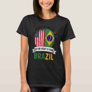 Braziliaans-Amerikaans patriot Heart komt uit Braz T-shirt