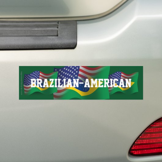Braziliaans-Amerikaanse golfvlag Bumpersticker (Op auto)