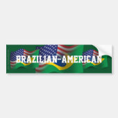 Braziliaans-Amerikaanse golfvlag Bumpersticker (Voorkant)