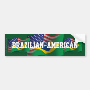 Braziliaans-Amerikaanse golfvlag Bumpersticker