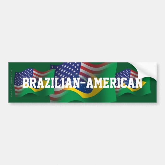 Braziliaans-Amerikaanse golfvlag Bumpersticker (Voorkant)