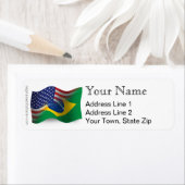 Braziliaans-Amerikaanse golfvlag Etiket (Insitu)