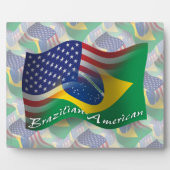 Braziliaans-Amerikaanse golfvlag Fotoplaat (Voorkant)