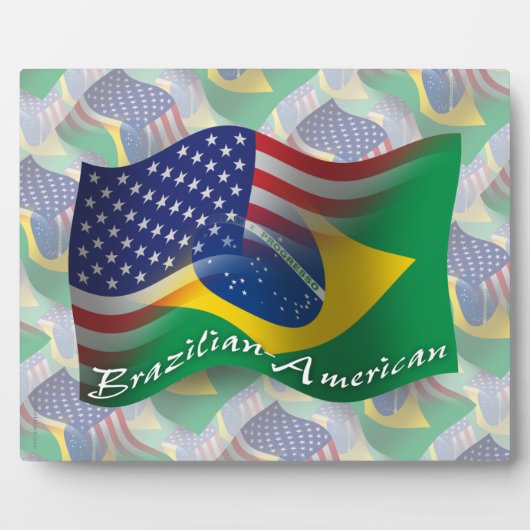 Braziliaans-Amerikaanse golfvlag Fotoplaat (Voorkant)