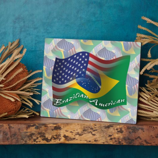 Braziliaans-Amerikaanse golfvlag Fotoplaat (Zijkant)