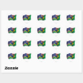 Braziliaans-Amerikaanse golfvlag Hart Sticker (Vel)