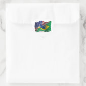 Braziliaans-Amerikaanse golfvlag Hart Sticker (Tas)