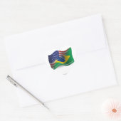 Braziliaans-Amerikaanse golfvlag Hart Sticker (Envelop)