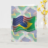 Braziliaans-Amerikaanse golfvlag Kaart (Gele Bloem)