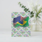 Braziliaans-Amerikaanse golfvlag Kaart (Staand voorkant)