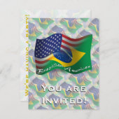 Braziliaans-Amerikaanse golfvlag Kaart (Voorkant / Achterkant)