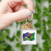 Braziliaans-Amerikaanse golfvlag Sleutelhanger (Hand)