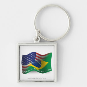 Braziliaans-Amerikaanse golfvlag Sleutelhanger