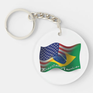Braziliaans-Amerikaanse golfvlag Sleutelhanger