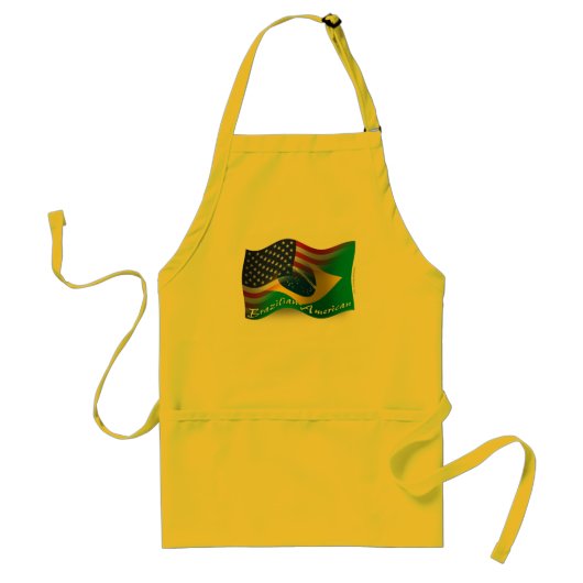 Braziliaans-Amerikaanse golfvlag Standaard Schort (Voorkant)