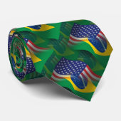 Braziliaans-Amerikaanse golfvlag Stropdas (Opgerold)