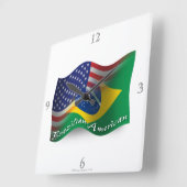Braziliaans-Amerikaanse golfvlag Vierkante Klok (Hoek)