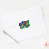 Braziliaans-Amerikaanse golfvlag Vierkante Sticker (Envelop)