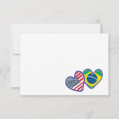 Braziliaans-Amerikaanse hartvlaggen RSVP Kaartje (Achterkant)