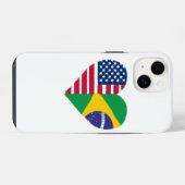 Braziliaans-Amerikaanse Love Phone Case iPhone Hoesje (Achterkant horizontaal)