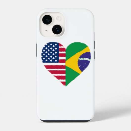 Braziliaans-Amerikaanse Love Phone Case iPhone Hoesje (Achterkant)