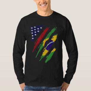 Braziliaans - Amerikaanse vlag Patriot Heritage Mo T-shirt
