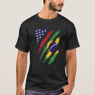 Braziliaans - Amerikaanse vlag Patriot Heritage Mo T-shirt
