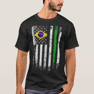 Braziliaans-Amerikaanse vlag    TPride Brazil USA  T-shirt